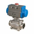 Bonomi North America 1-1/2in 3-PIECE 2-WAY SANITARY STAINLESS STEEL BALL VALVE & DOUBLE ACTING PNEUMATIC ACTUATOR 8P0770-1-1/2